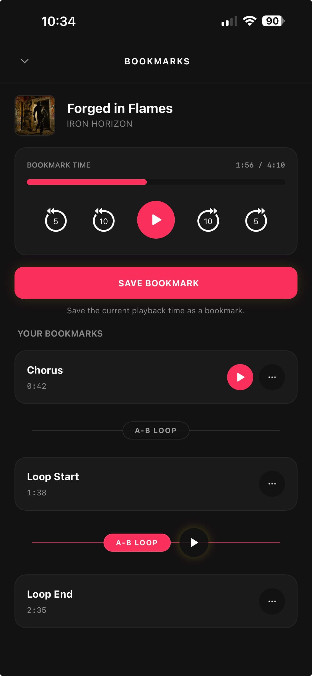 Bookmarks and A-B Loop