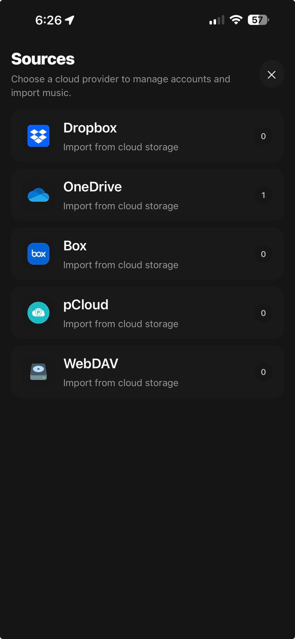 Cloud import accounts and provider browser