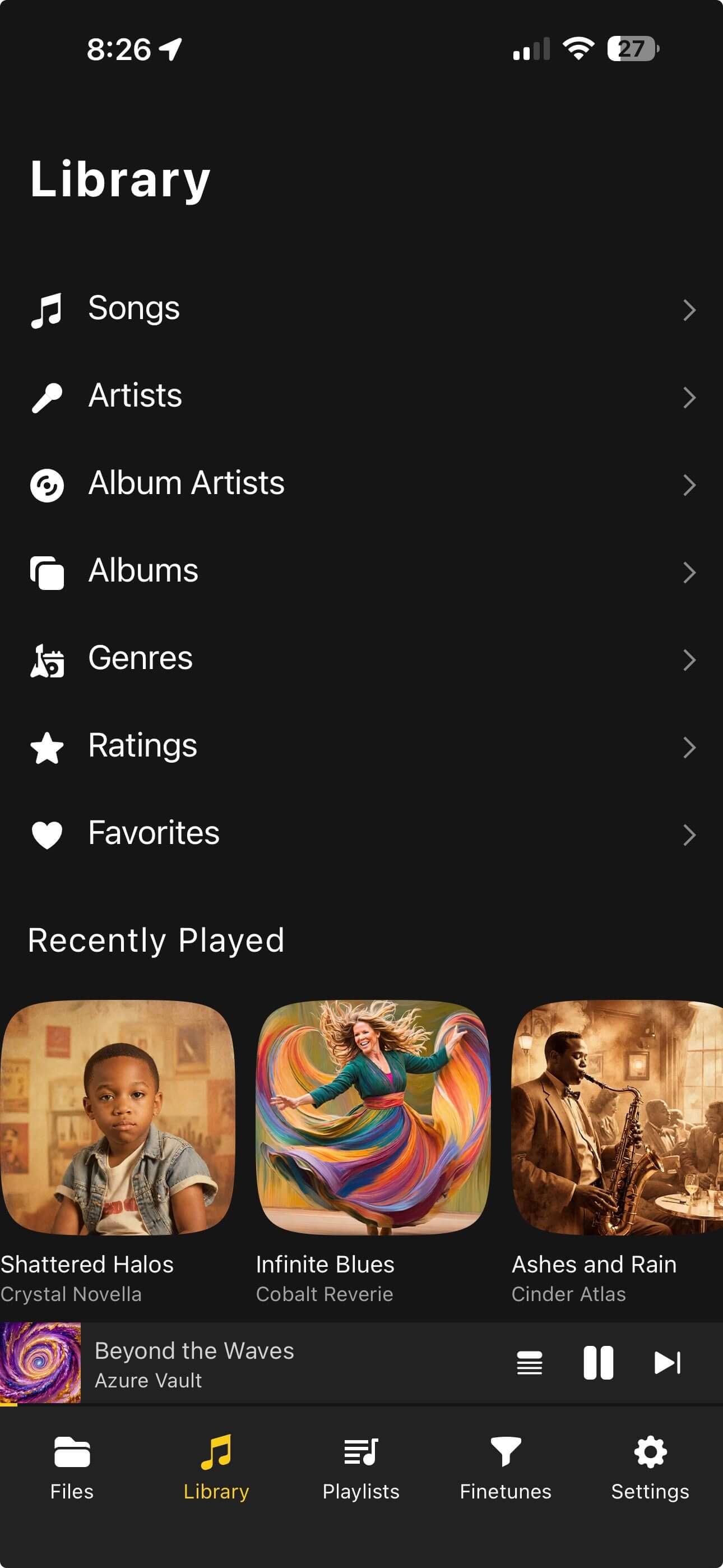 OfflineTunes modern library player